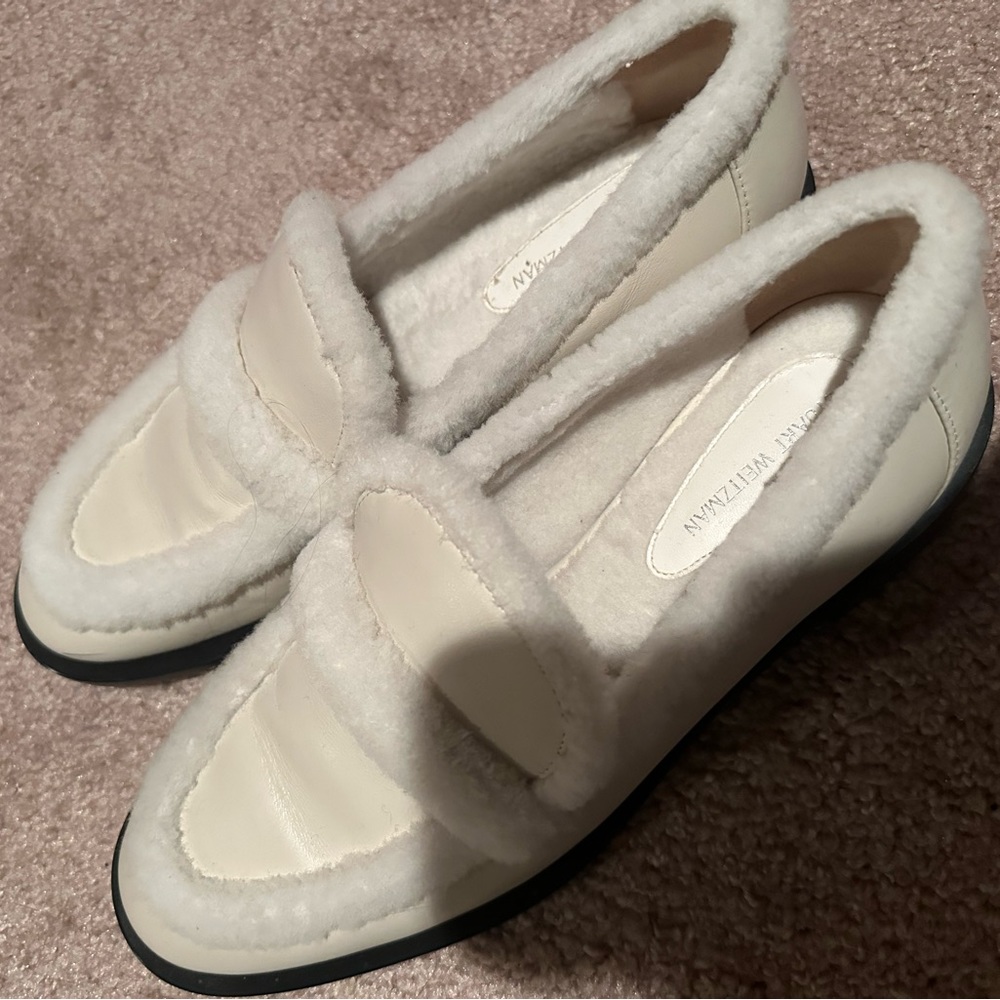 Stuart Weitzman Palmer Shearling Trim Loafers - image 3